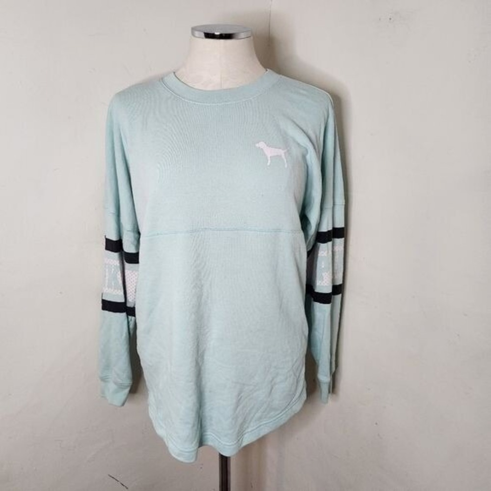 PINK Light Blue Oversized Pullover Women's Size XS‎